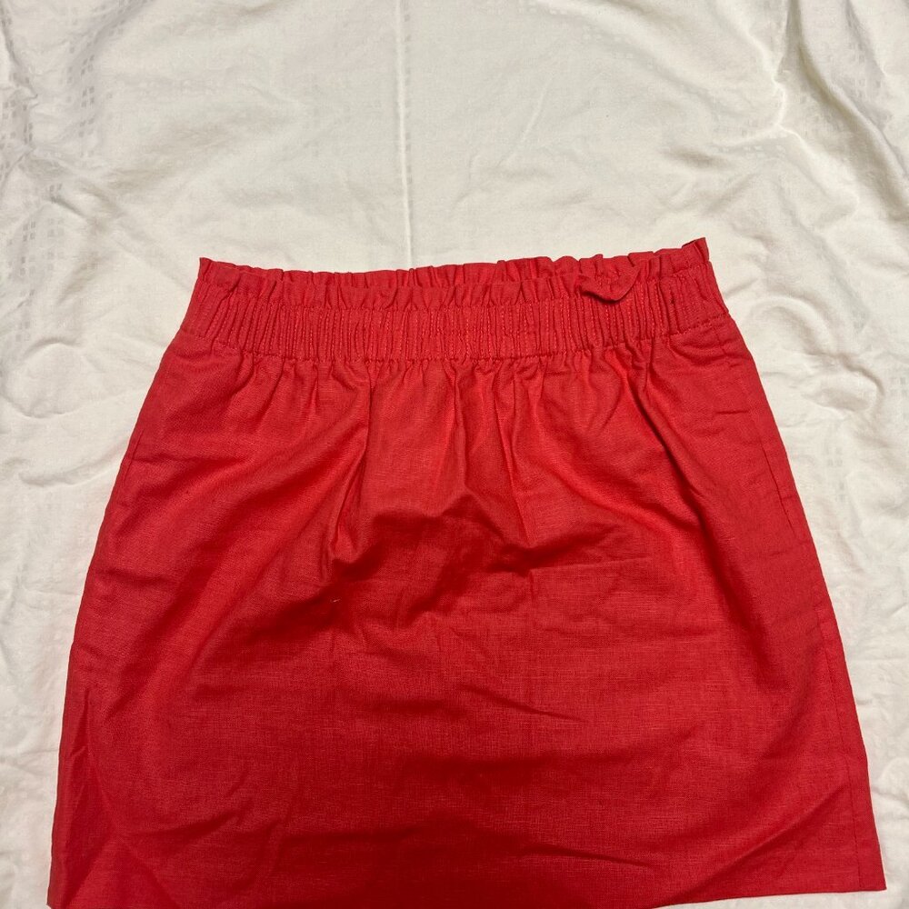 NWOT J. Crew Factory Sidewalk Linen Cotton Blend Skirt (Salmon)